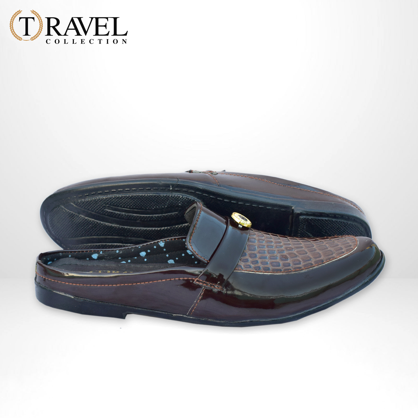 Travel Collection - Patent Loafers Shoes - Best Quality Half Loafers Shoes for Men - Brown Color