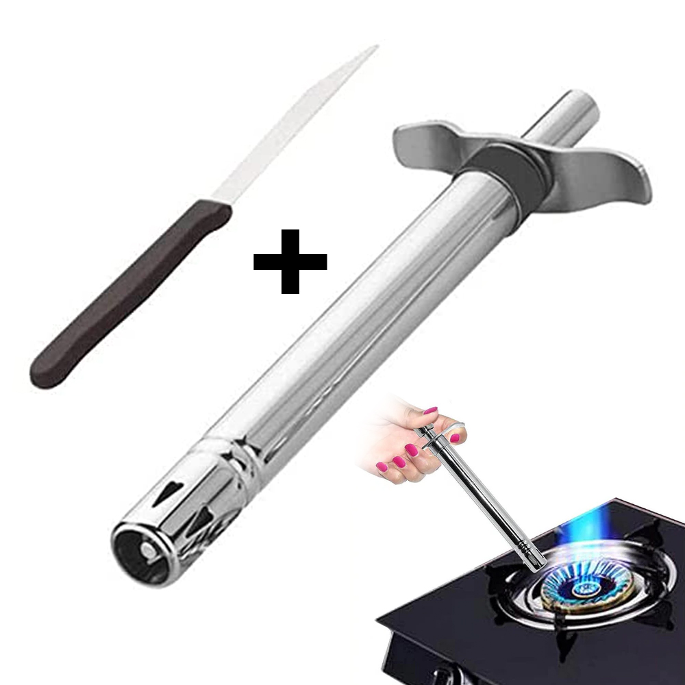Spark Lighter Stainless Steel Kitchen Stove Lighter - Electronic Stove Lighter - Kitchen No Gas Stove oven Lighter for Cooking BBQ Lighter No Batteries, No Cells, No Refill Required