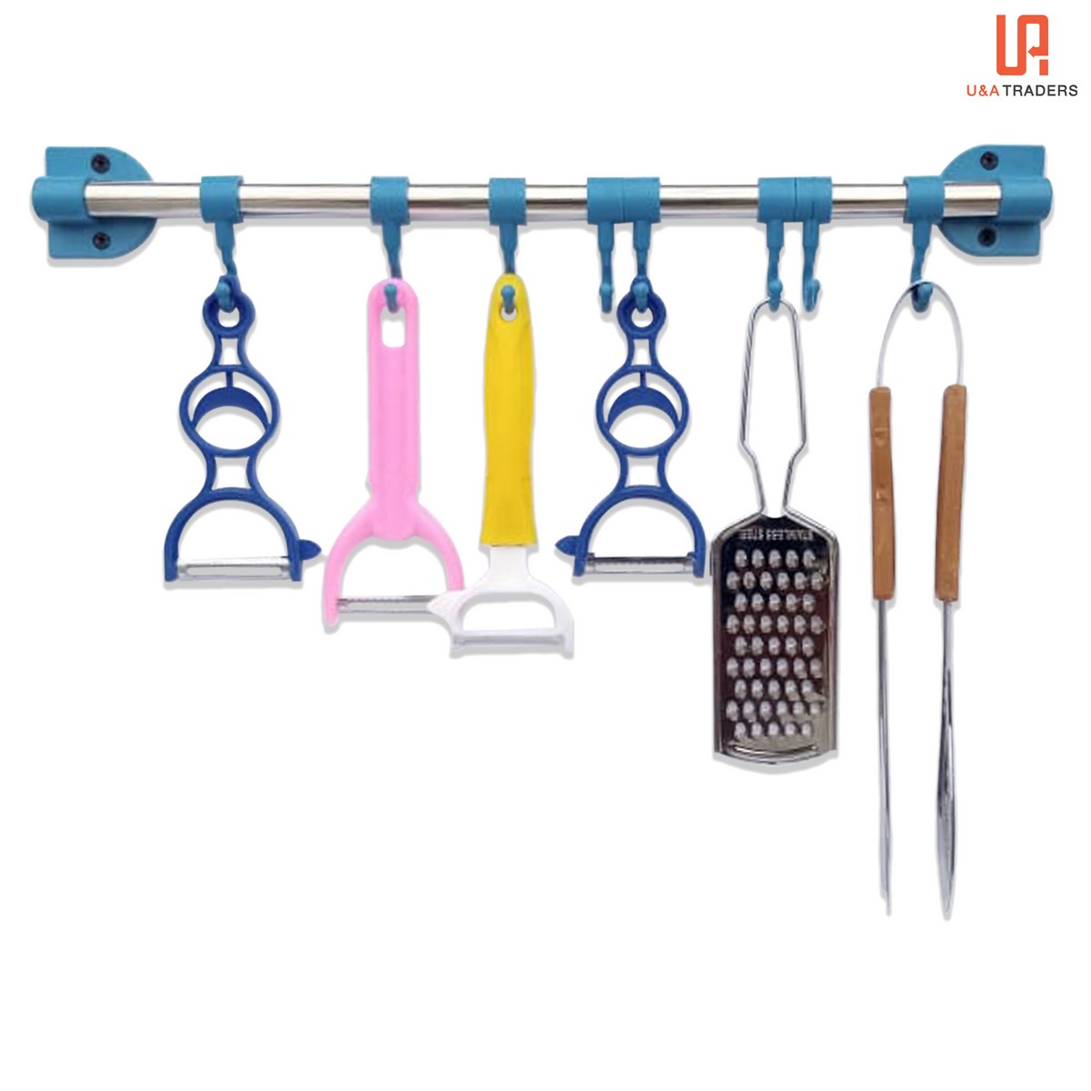 U&A TRADERS 8 Hooks Kitchen Accessories Organizer Rack & Cloth Hanging