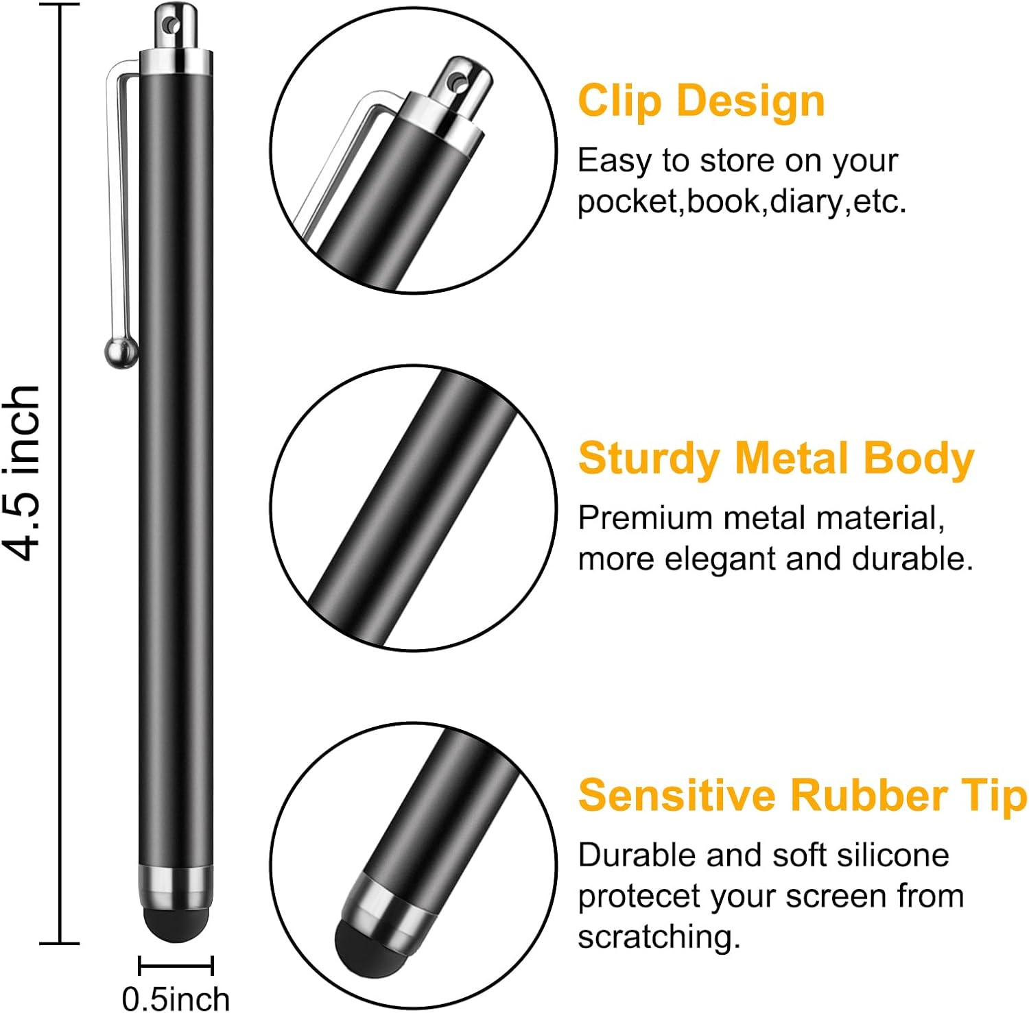 Universal Touch Screen Stylus Pen for Smartphone Devices, Tablets, PC & Mobile