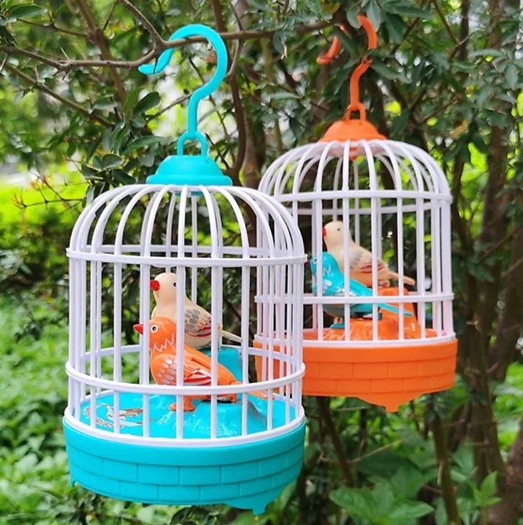 Mini Bird Cage Toy: Fun Electric Bird Toy with Lights, Chirps, and Movement – Perfect for Home Decoration and Birthday Gifts for Kids, Ideal for Mini Birds Cage and Parrots Toys
