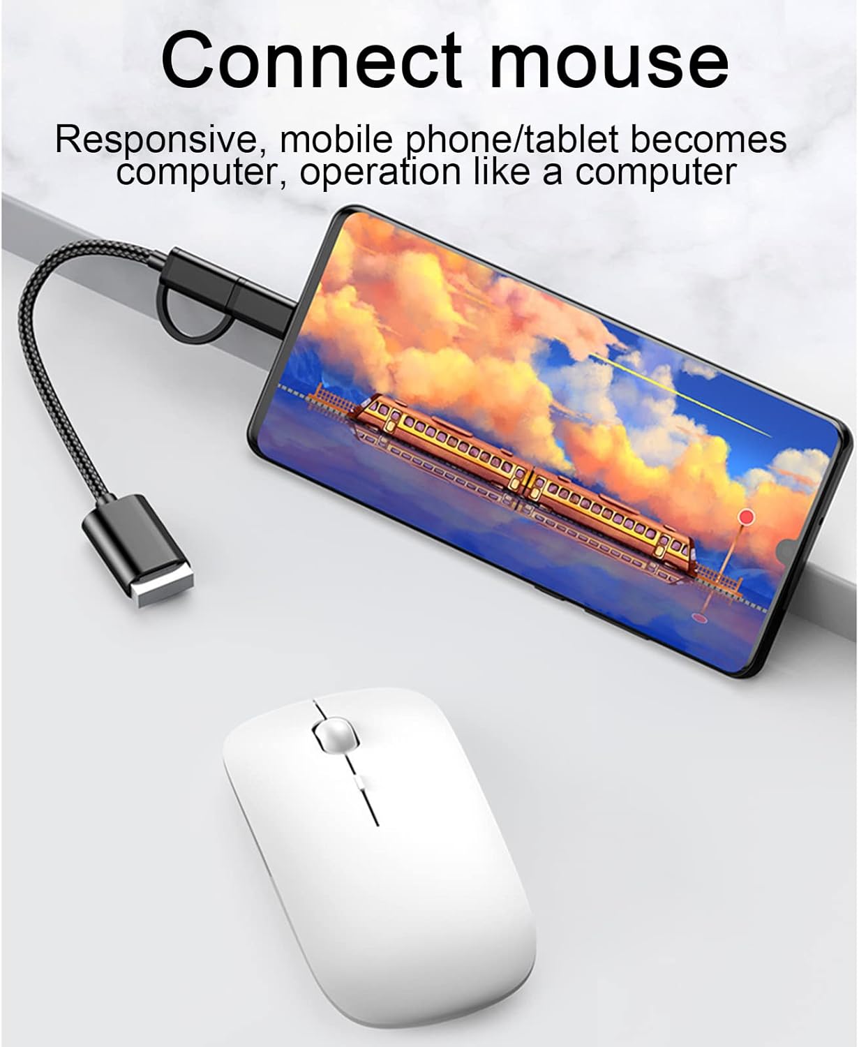 Universal OTG Adapter for All Models of Amazon Kindle, Amazon Fire, Google and Samsung Tablets and Phones. Connect USB Flash Drives, Keyboards External Hard Drives with Ease.