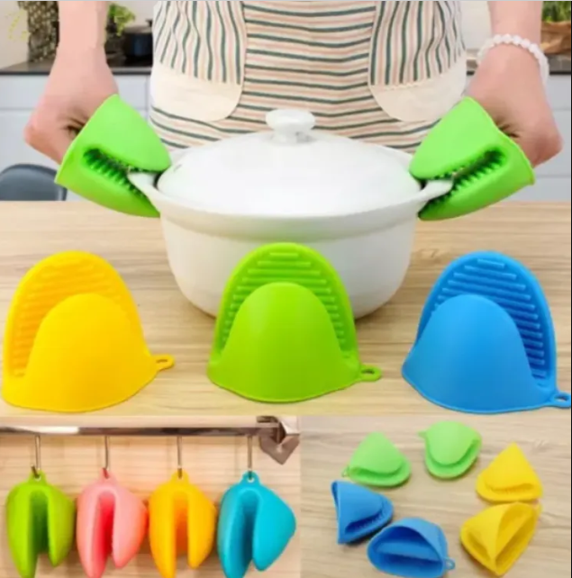 2 pcs Silicon pot holder silicon oven mitts , heat resistant gloves