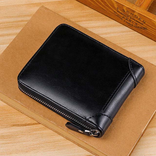 Premium Leather RFID Blocking Bifold Wallet for Men - Secure Card Holder Style
