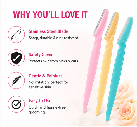 Tinkle Eyebrow Razor Trimmer Eyebrow Razor Women Makeup Facial Tool Eyebrow Lip Razor Trimmer Blade Shaver Beauty Tool Tinkle Eyebrow Razor
