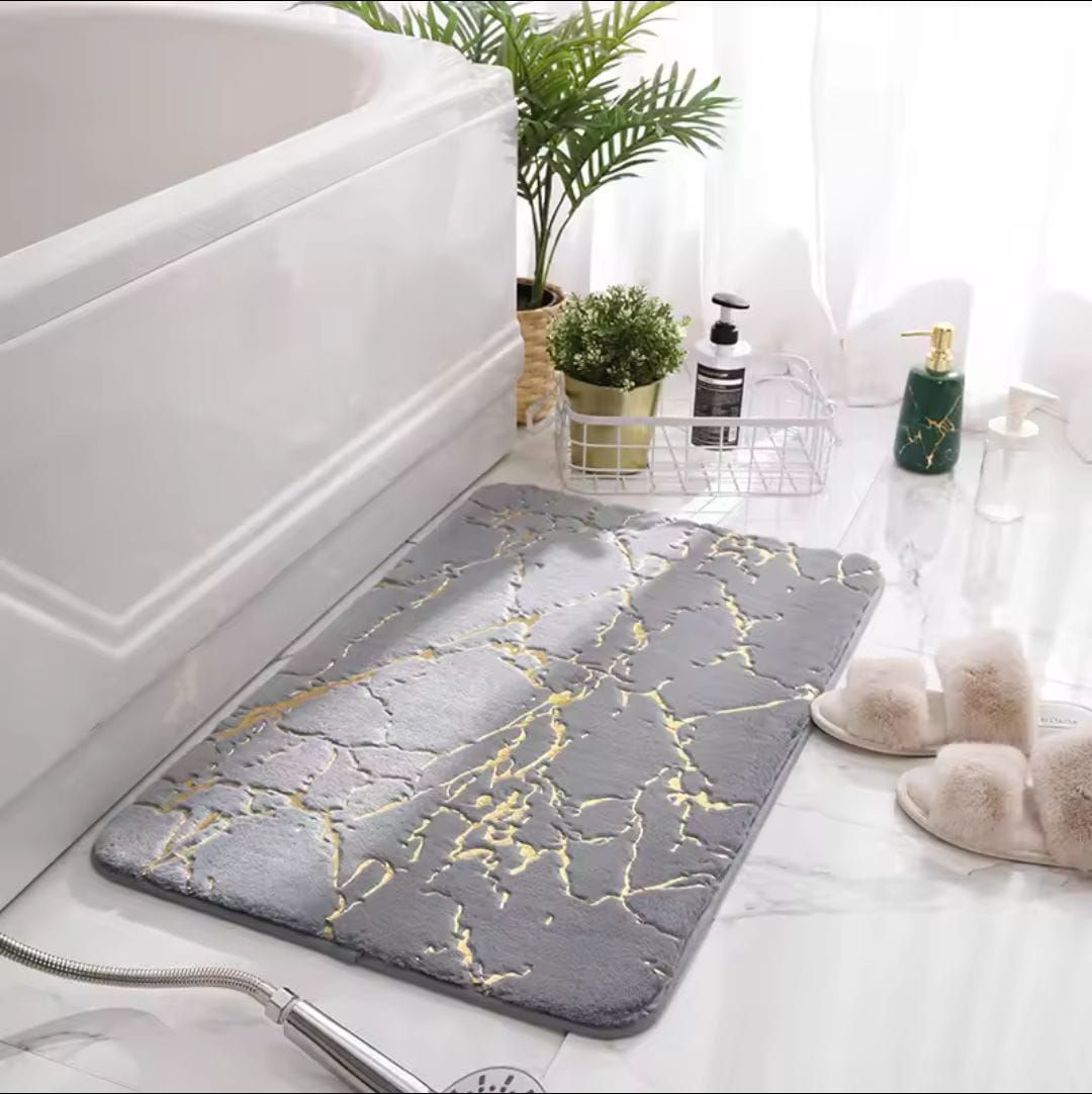 Memory Foam Bath Mat Cobblestone Bathroom Rugs Super Water Absorbent Bath Mats for Bathroom Machine Washable Bath Rugs 40X60CM