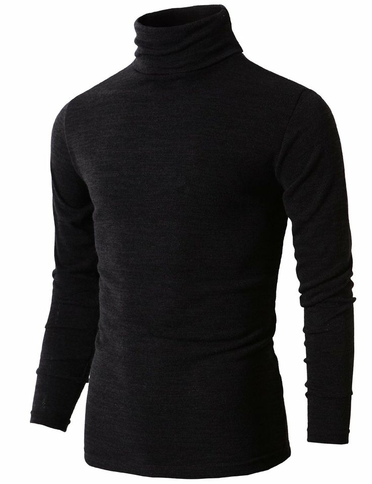 Casual Crew Neck Long Sleeve Black Sweater for Men