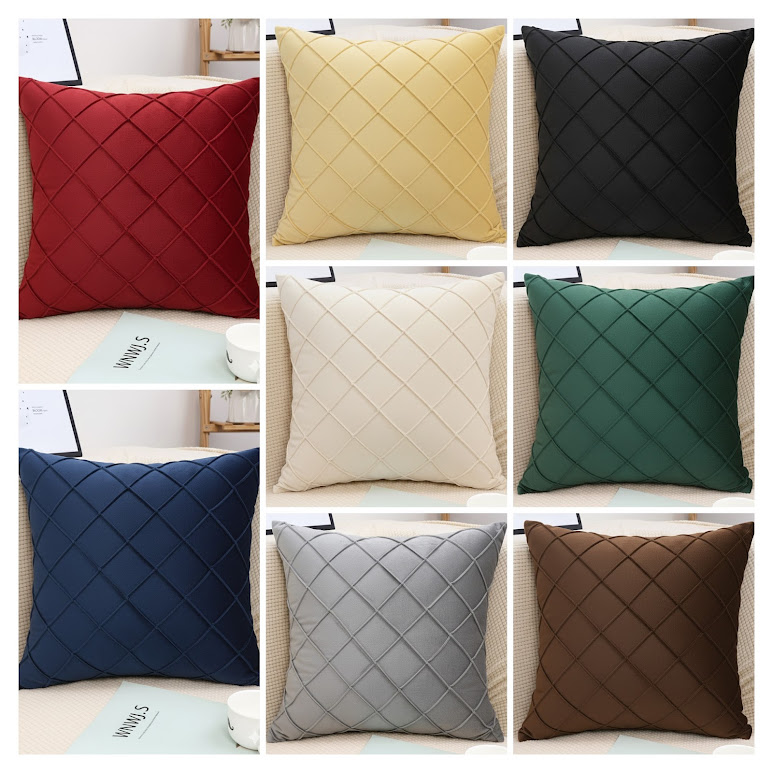 Cushion cover Velvet Pleated cushions cover 16x16 inches Decorative Sofa Cushions covers Home Decor Pack of 1 pcs