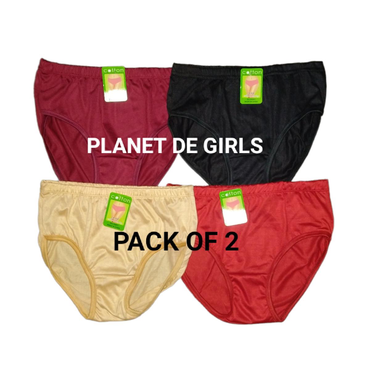 Pack Of 2 Soft Cotton Panties For Women - Pure Cotton Comfortable Briefs