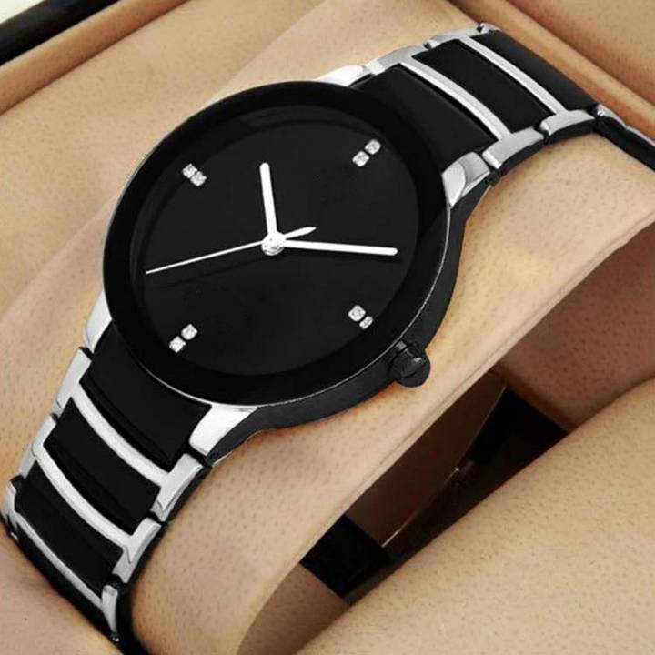Premium Black Luxury Analog Quartz Watch for women – Elegant Stainless Steel Strap Two Tone For Girls| Luxury Perfect Ladies Gift Wrist Watches For Events
