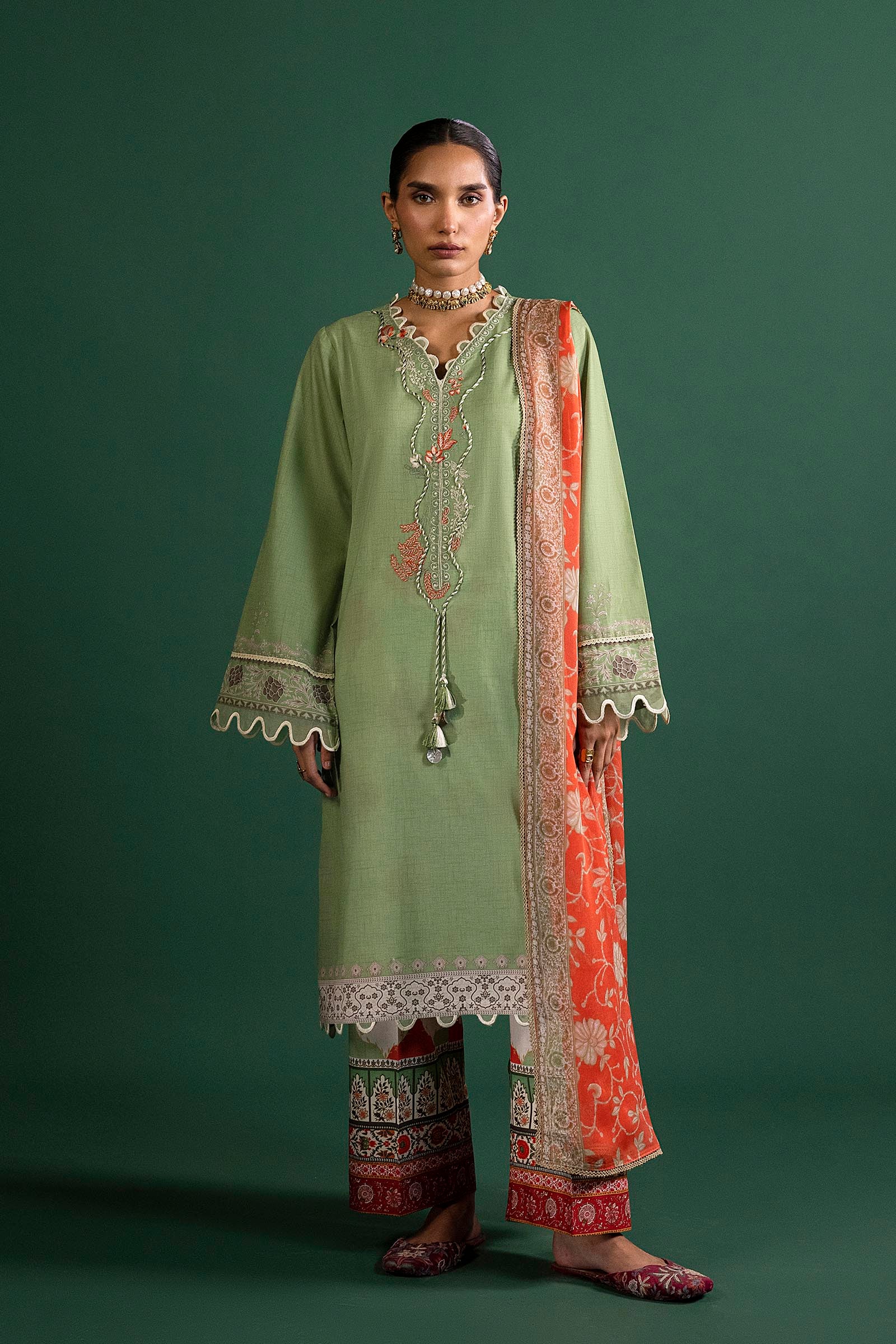 Sana Safinaz-Unstitched 3 Piece Lawn Suit-H263-005A-3CG-Mahay Summer Vol 3-Dress For girls