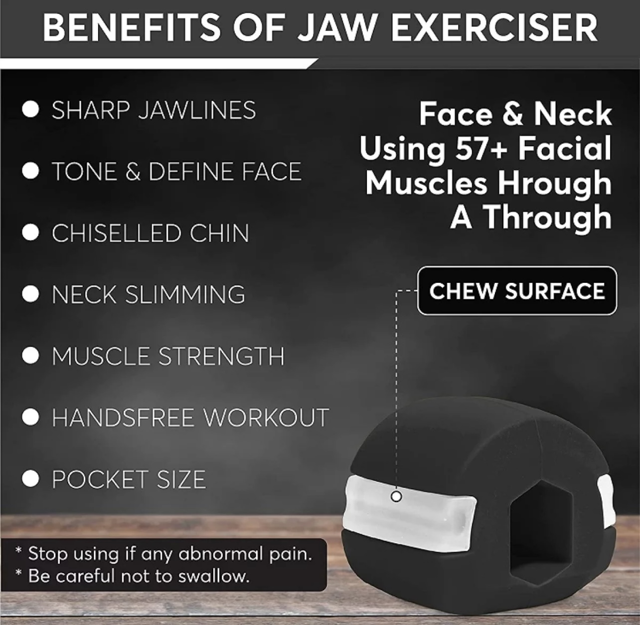 Jawline Shaper Chew Exerciser Ball for Face Toning Reduce Double Chin For Men & Women