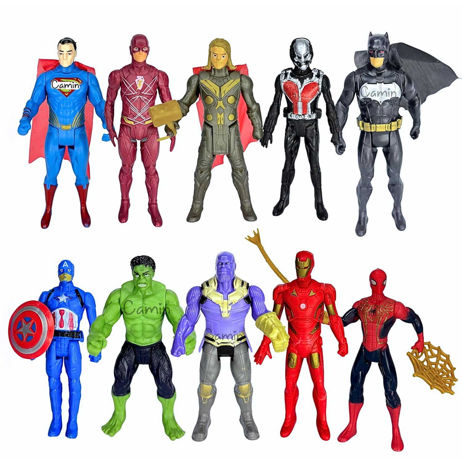 Marvel 6-Inch (15 CM) Hulk, Captain America, Iron Man, Spider-Man, & Black Panther Action Figure Set with Shield Accessory, Super Hero Toys, Ages 4+