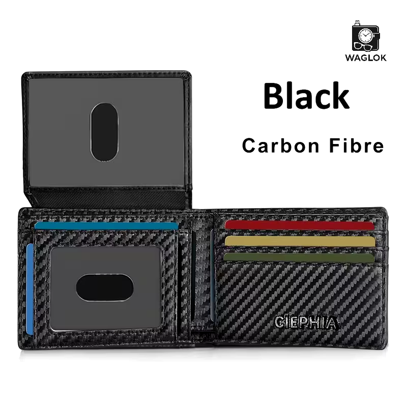 Carbon Fiber Texture Wallet for Men With Box – Slim & Stylish Bifold Wallet