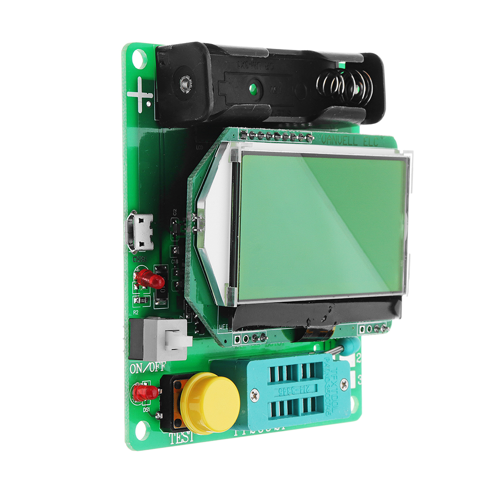 Herramienta M328 3.7V 20mA Transistor Tester LCR Capacitancia ESR Mete