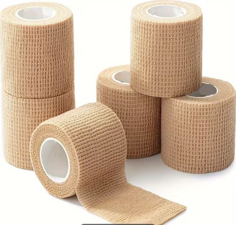 Self adhesive bandages wrap tape Athletic Pre-Tape Elastic Bandage 4.5M | Self-Adherent Wrap for Finger Wrist Ankle | Sports Injury Protection for Basketball Football | Easy Tear & Stretchable