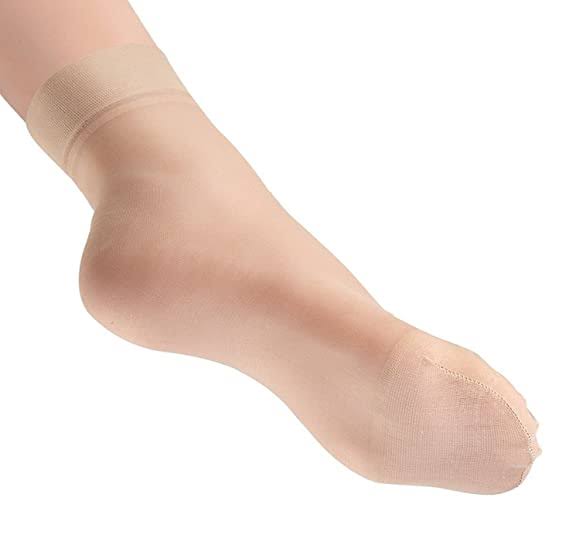 Pack of 3 & 5 Transparent Skin Black Colors Socks for Women and Girls
