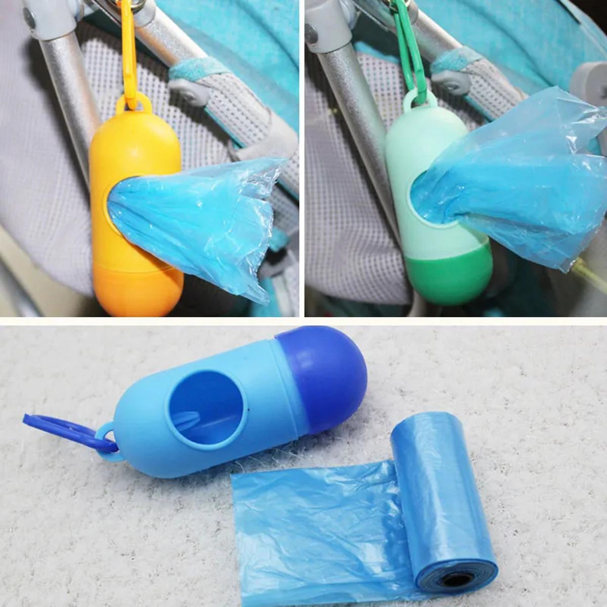 Disopsable Baby Diapers Bag Box Kit Portable Baby Diapers Platics Bags | Pet Waste Bag Dispenser Pill Shaped Rubbish Bags Garbage Bag Removable Box Nappy Bag with Rope/hooks