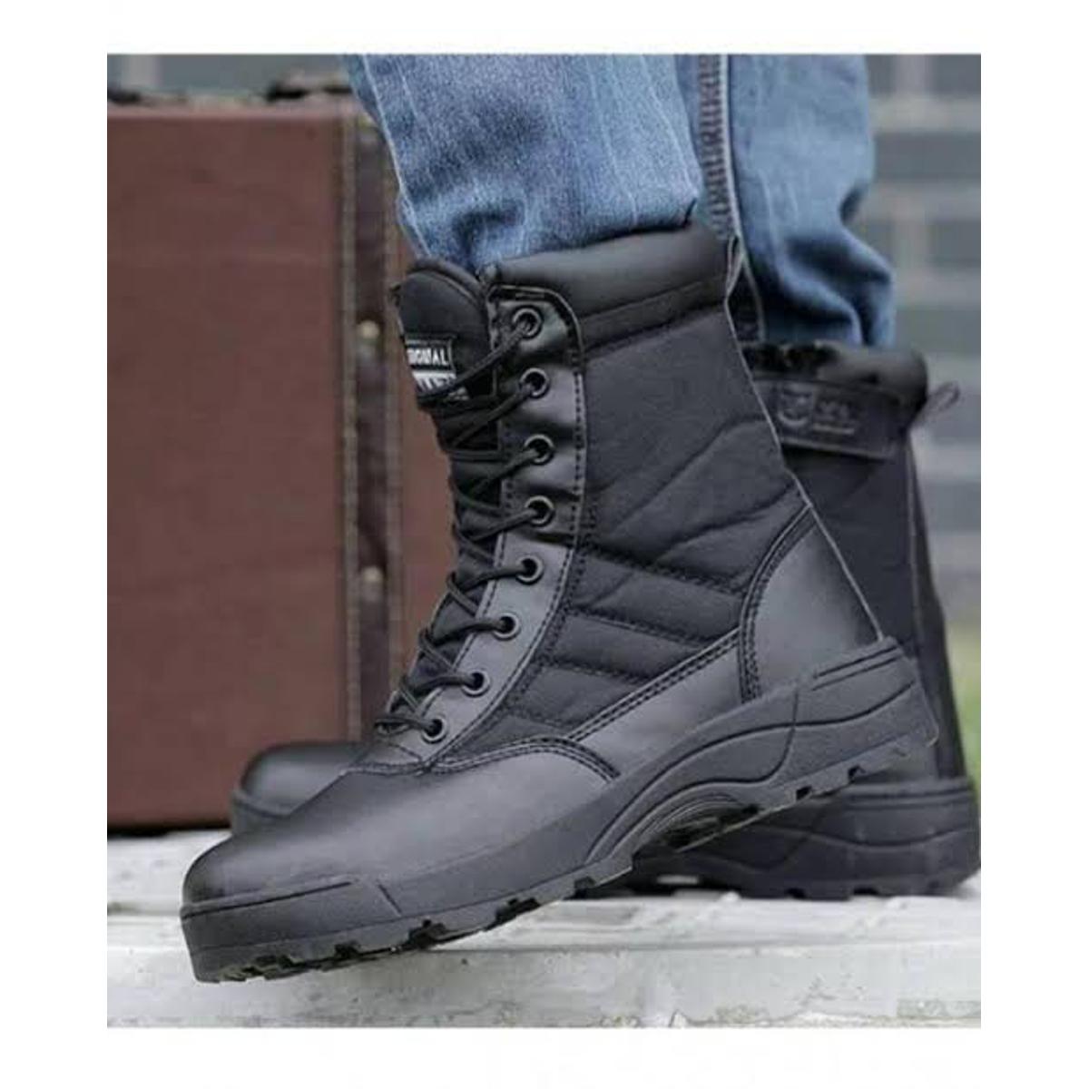 Delta and swat high quality army commando leather shoes Khaaki camel Shoes Commando Trekking Boots [black and brown] for men & boys