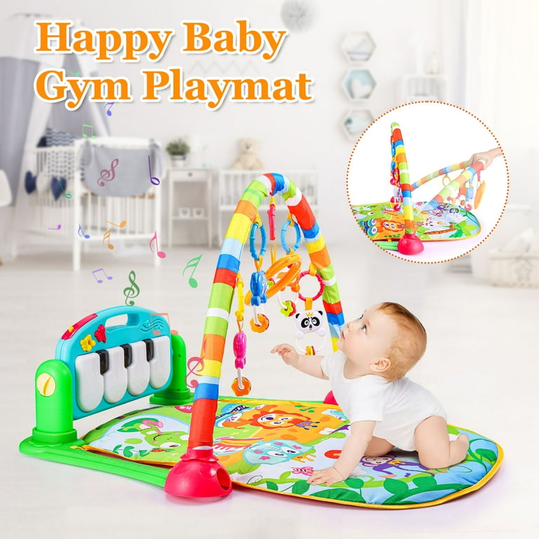 Musical Baby Play Mat with Piano & Lights  Kids Activity Play Gym Mat with Fence