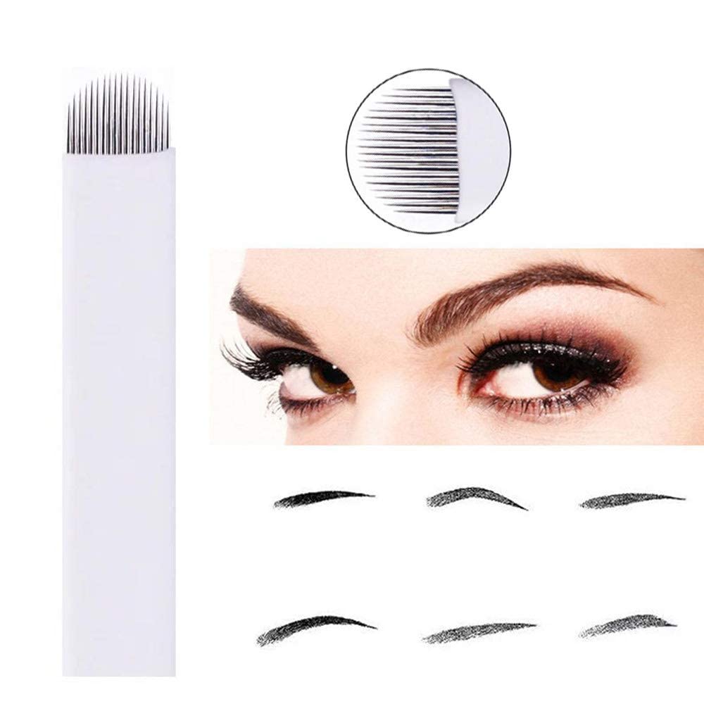 Microblading Needles 10pcs S12,U18 Assorted Permanent Makeup Manual Eyebrow Tattoo Needle Microblading Blades Microblading Kits
