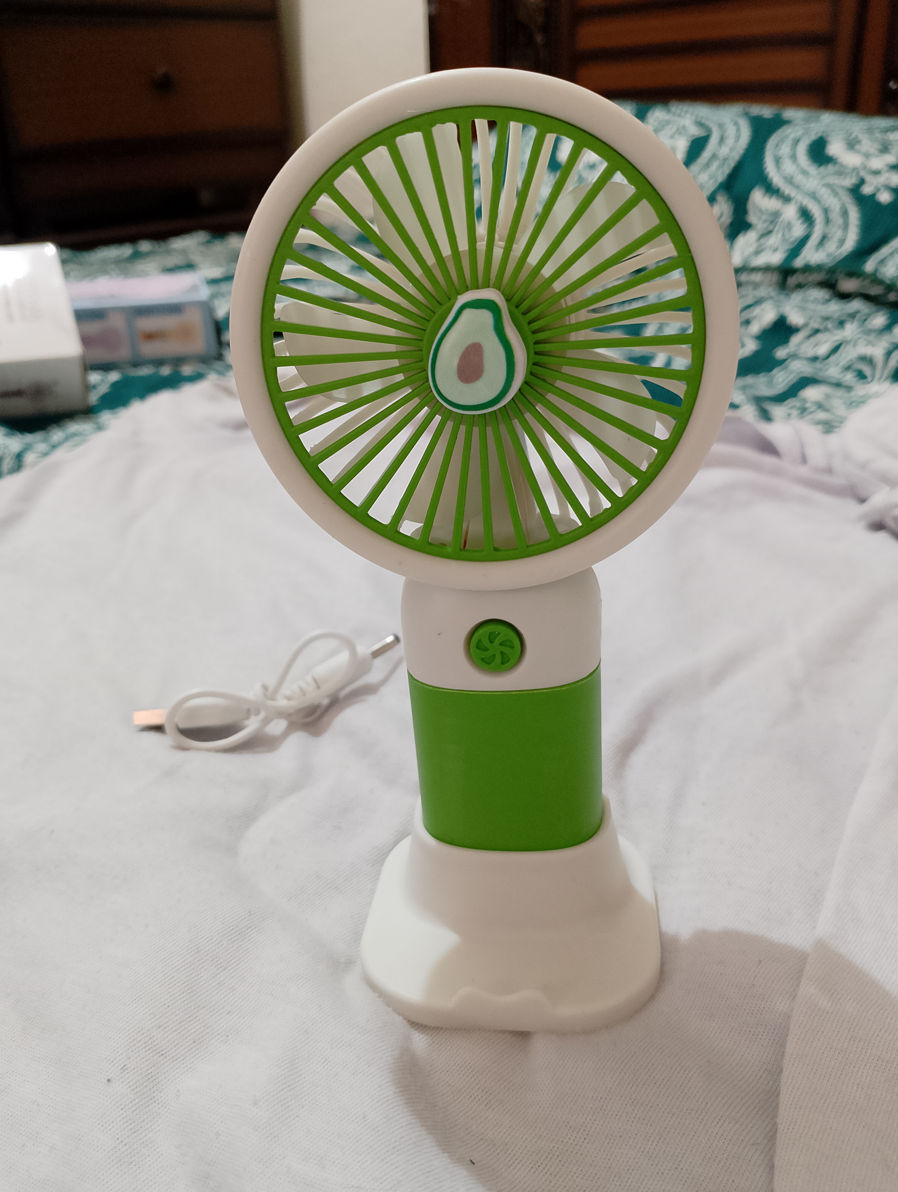 Portable USB Rechargeable Fan with Multiple Speed Settings and LED Light - Multi-Color Options