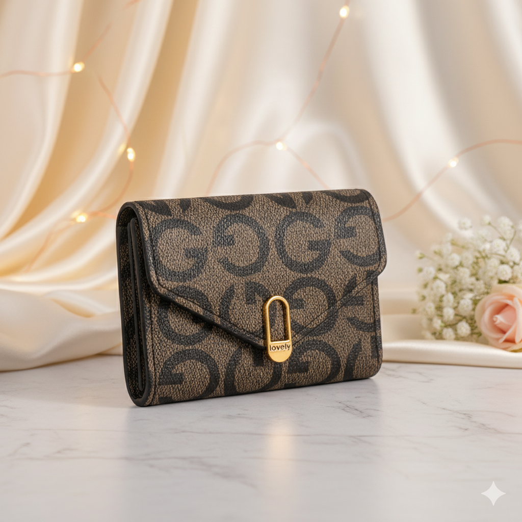 Mini Trifold Wallet for Girls and Women, PU Leather, Zip Closure, Compact Design