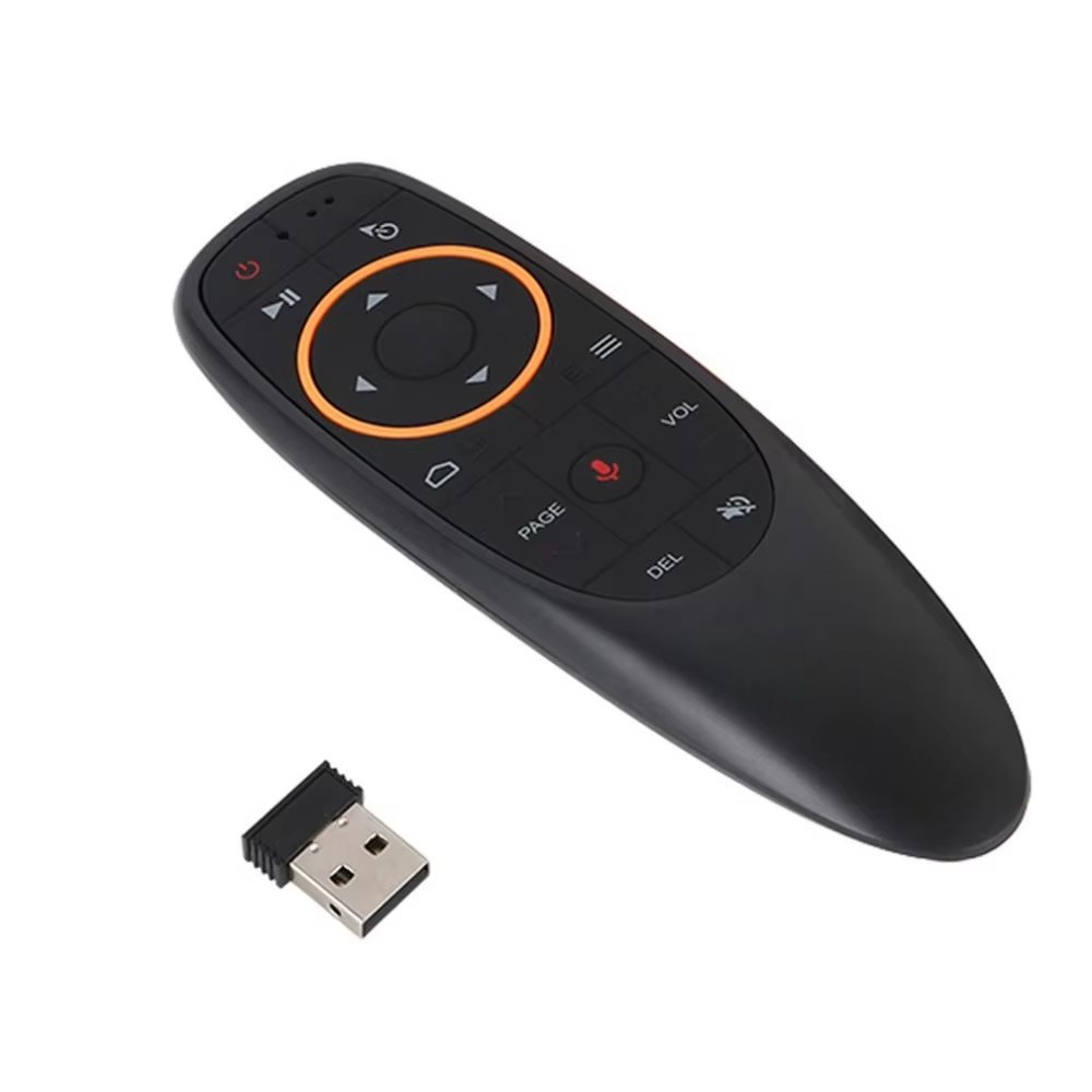 G10S Air Mouse Remote with Gyroscope | 2.4G Wireless Voice Control Remote for Android TV Box, Smart TV, PC & Projector | Motion Sensor, USB Receiver