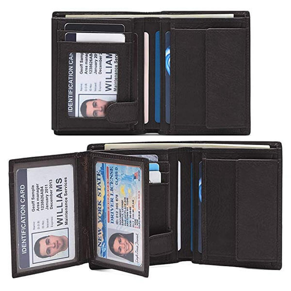 Premium Men Leather Wallet with Multiple Card Slots and Zipper - Fashion Accessory