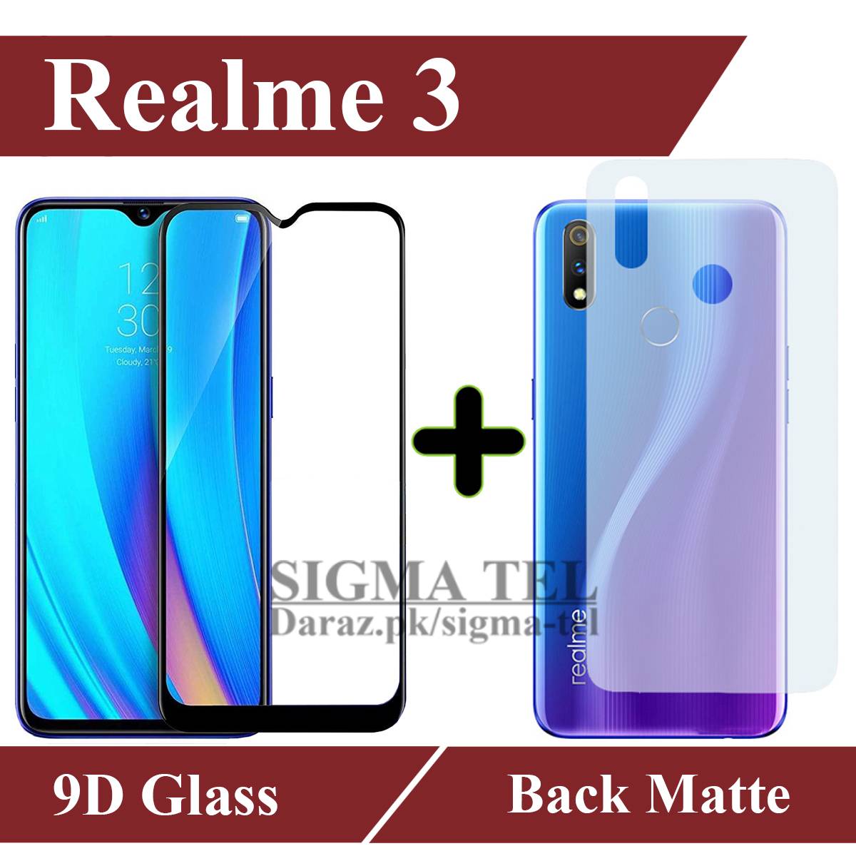Realme Full Black 9D Tempered Glass Edge to Edge Full Glue