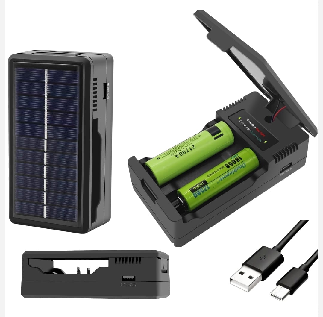 Solar lithium battery 18650 dc 5v power bank (Cell not include). Daraz.pk