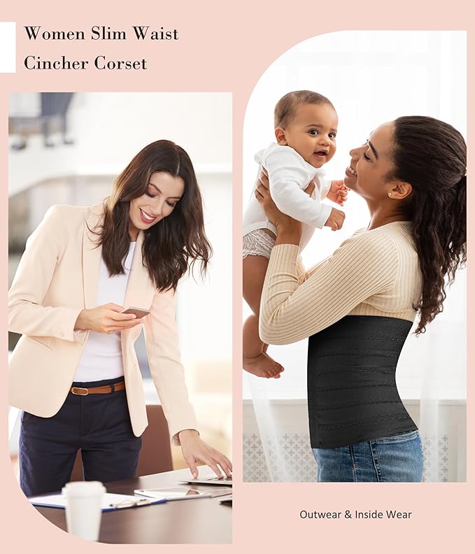 Womens' Waist Trainer Tummy Control Waist Cincher Slim Body Shaper Belt For Men & Women