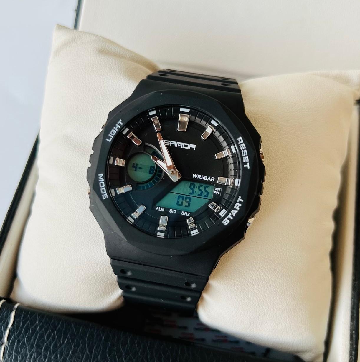 MEN'S Dual Time Wrist Sports Watch Sanda 6016 Waterproof WorldTime Model