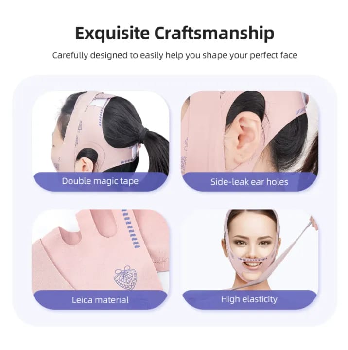 Face Lifting Belt for Women & Girls | V Shape Jawline Slimming Strap | Double Chin Reducer | Anti-Sagging Face Lift Mask | Chin Tightening Band | Facial Slimming & Skin Firming Beauty