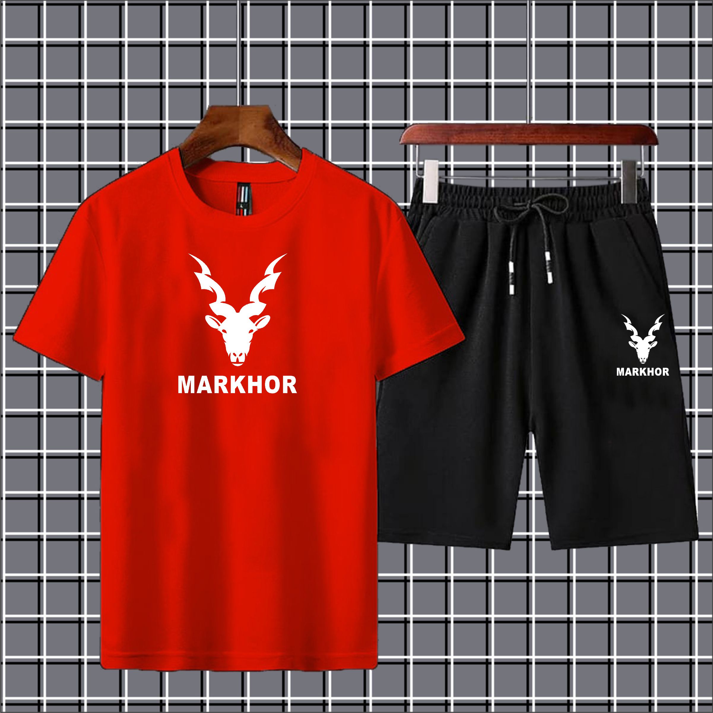 Markhor Printed Half Sleeves Summer Tracksuit For Boys & Girls T-Shirt & Shorts Gym Sports Outdoor Gaming Tracksuit for Men_Boys_Girls_Women Party Wear