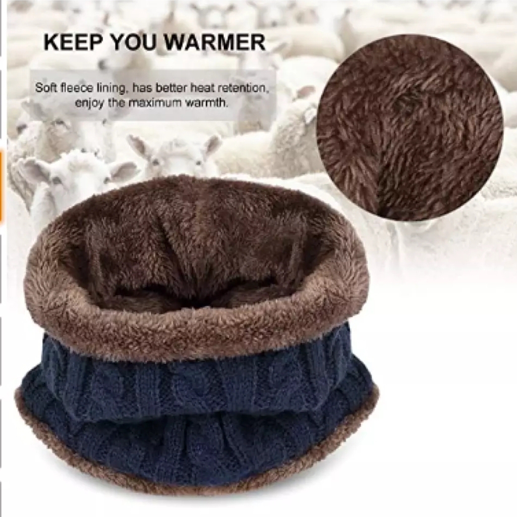 Winter Neck Warmer Scarf Set Warm Knit Thick Fleece for Men & Women Winter Neck Scarves| Winter UNISEX Hot Knitted Cap Neck Warmer