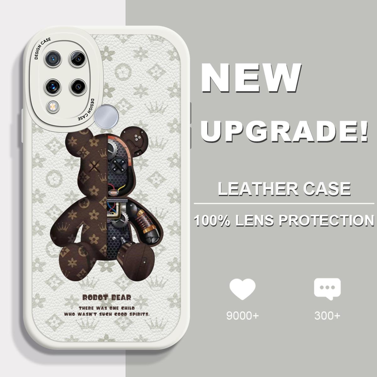 Luxury LV Leather iPhone Case with Lens Protector