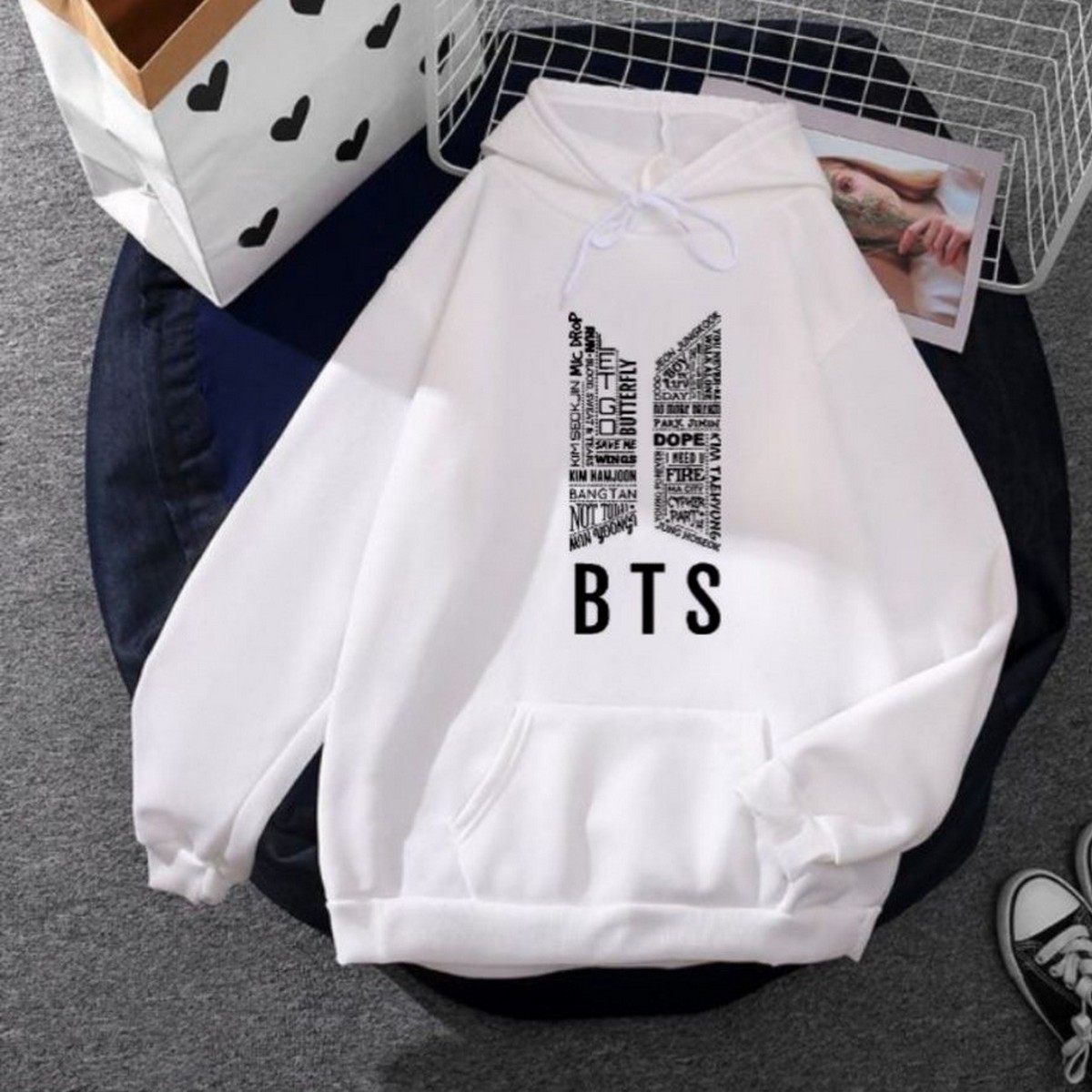 Bts hoodie sales white