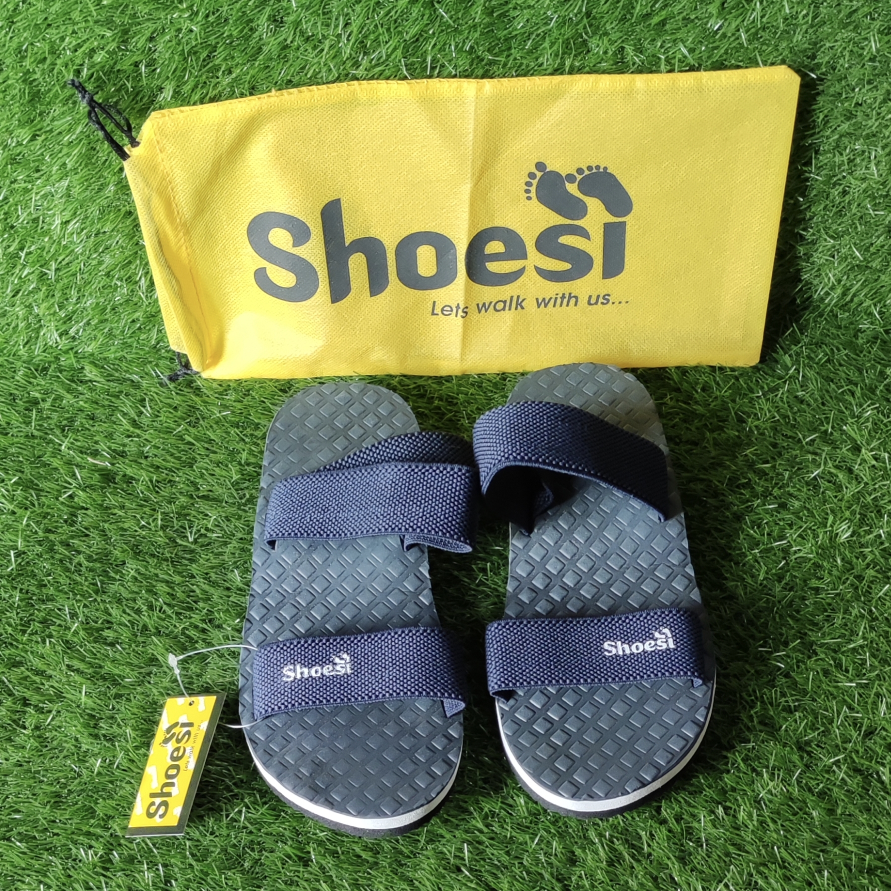 Attractive Dark Blue Cube Sandals For Men