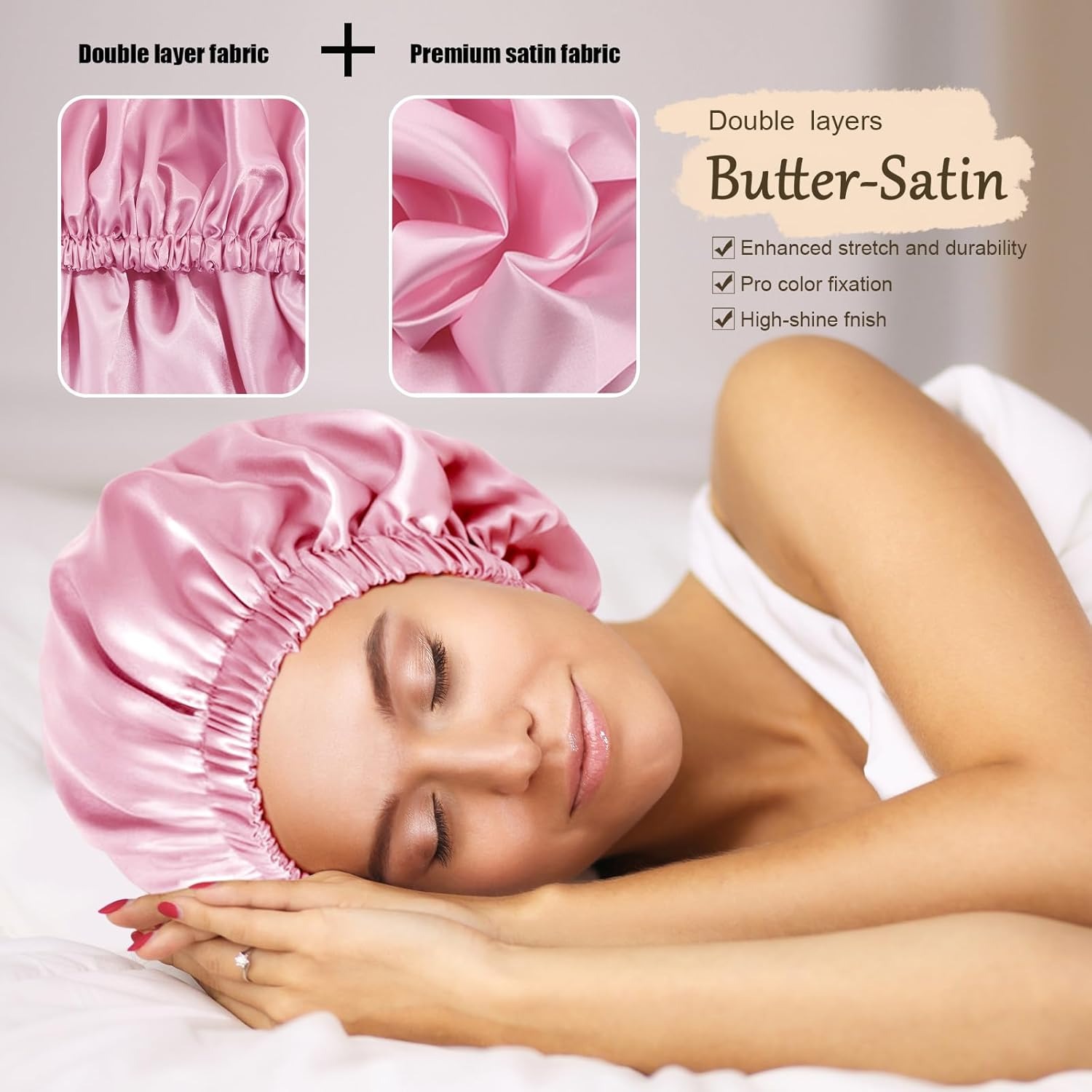 Silk Bonnet Silk Bonnet Hair Bonnet for Sleeping-Slouchy Beanie Hat Satin Sleep Cap for Women's Natural & Curly Hair