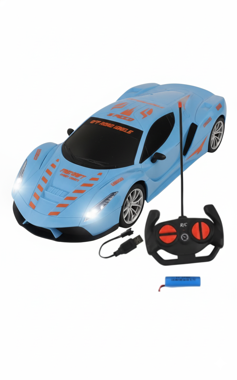 Rechargeable / Cell Operated High-Speed RC Car for Kids – Fast Remote Control Racing Car with LED Lights  USB Chargeable Toy Vehicle for Boys & Girls  Durable, Indoor & Outdoor Fun – Ideal Gift for Children