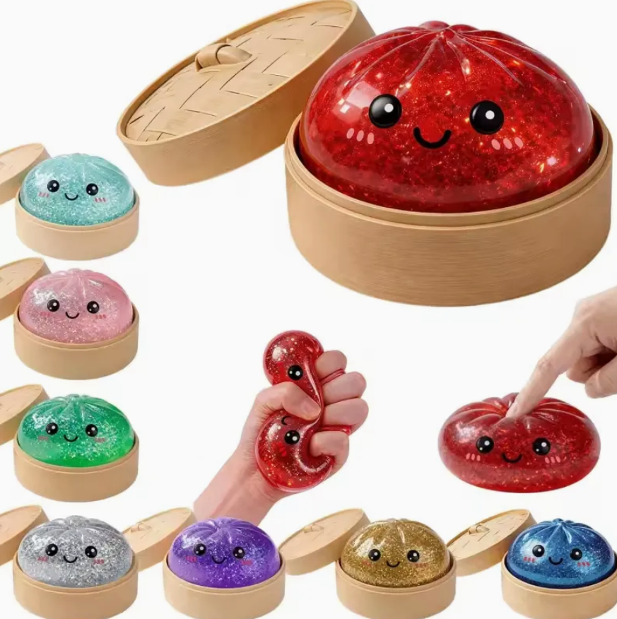 Dumpling Squishy Sensory Squeeze Toy – Soft Stress Relief Fidget Toy | Cute Kawaii Anti-Stress Squeeze Toy