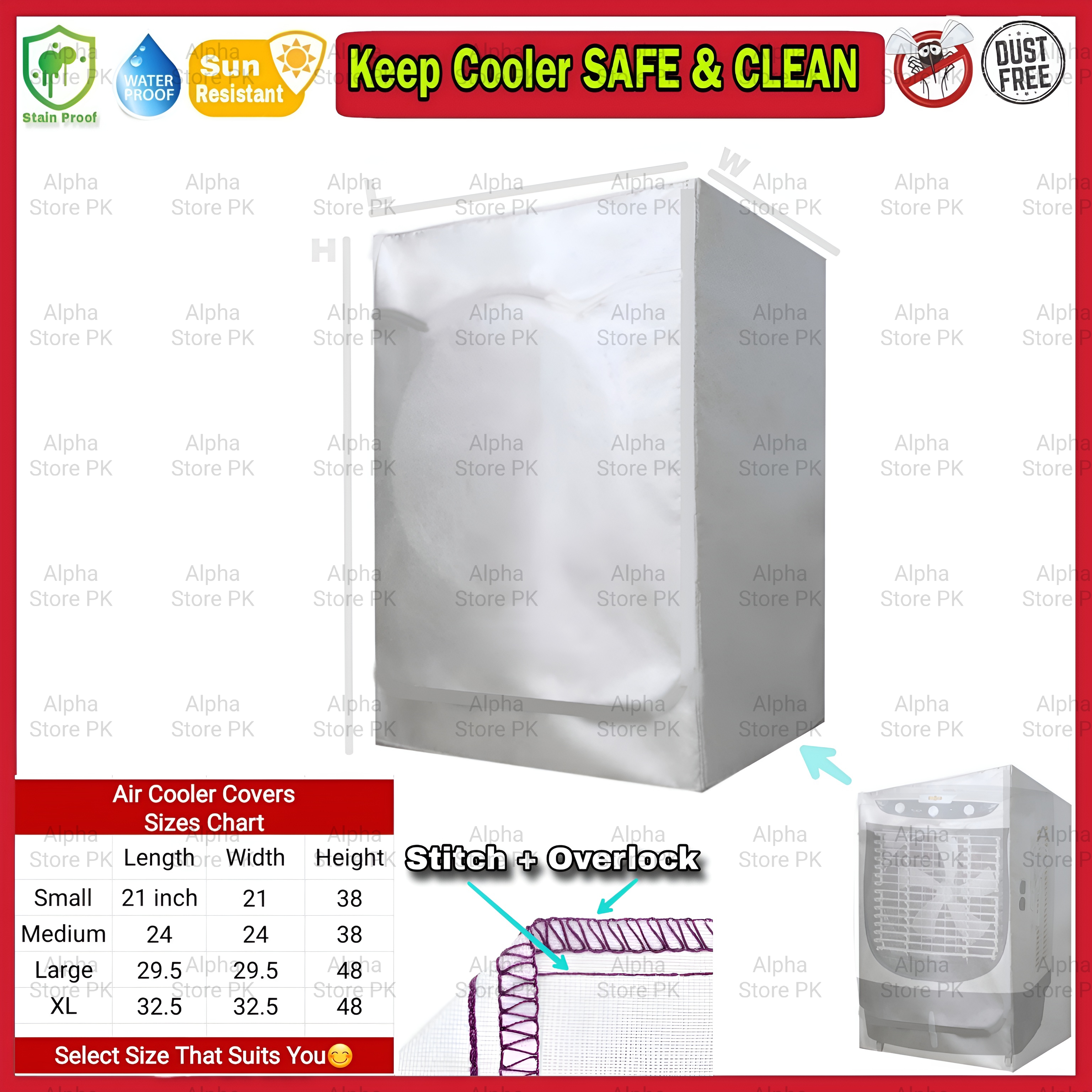 Air Cooler Cover - Dust Proof, Water Repellent, Sunlight Resistant