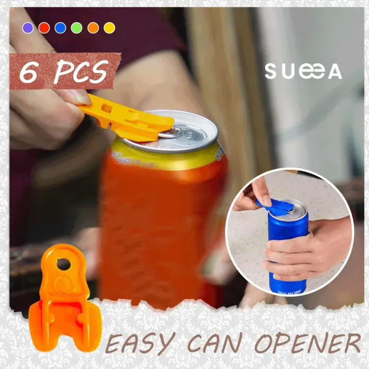 6pcs Easy Can Opener Reusable Bottle Opener Portable Drink Cola
