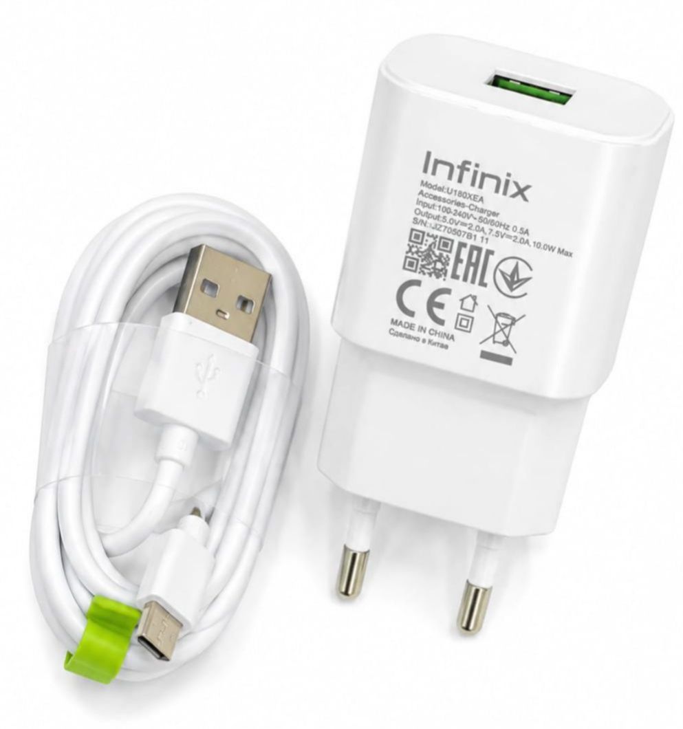 Infinix Original Charger with USB Micro Cable Fast Charging Adapter