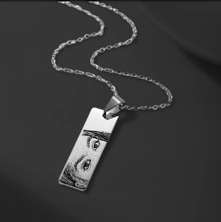Customized Eyes Engraved Necklace  Personalize Your Eyes Picture on Locket with Name Engraving Stylish Necklace for Boys and Girls Gift Box Included
