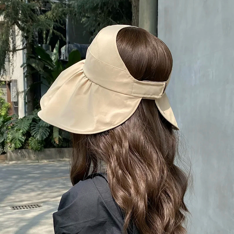 Black glue sunscreen hat women's face 