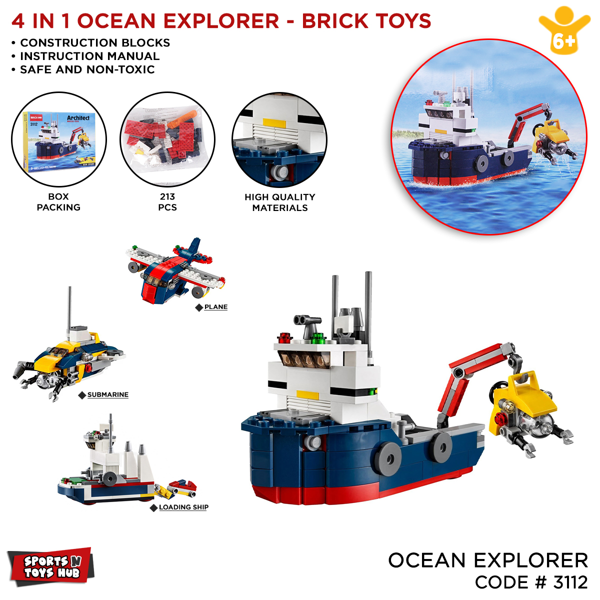 Decool Architect Ocean Explorer Detection Ship, Submarine - Main Image