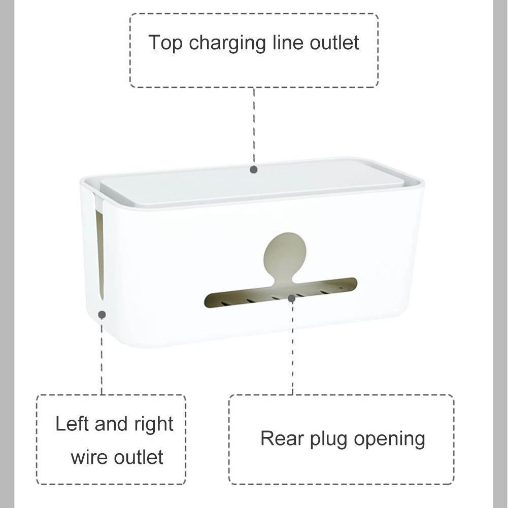 Desktop Cables Storage Box Power Wires Line Collector Organizer Box With Phone Stand