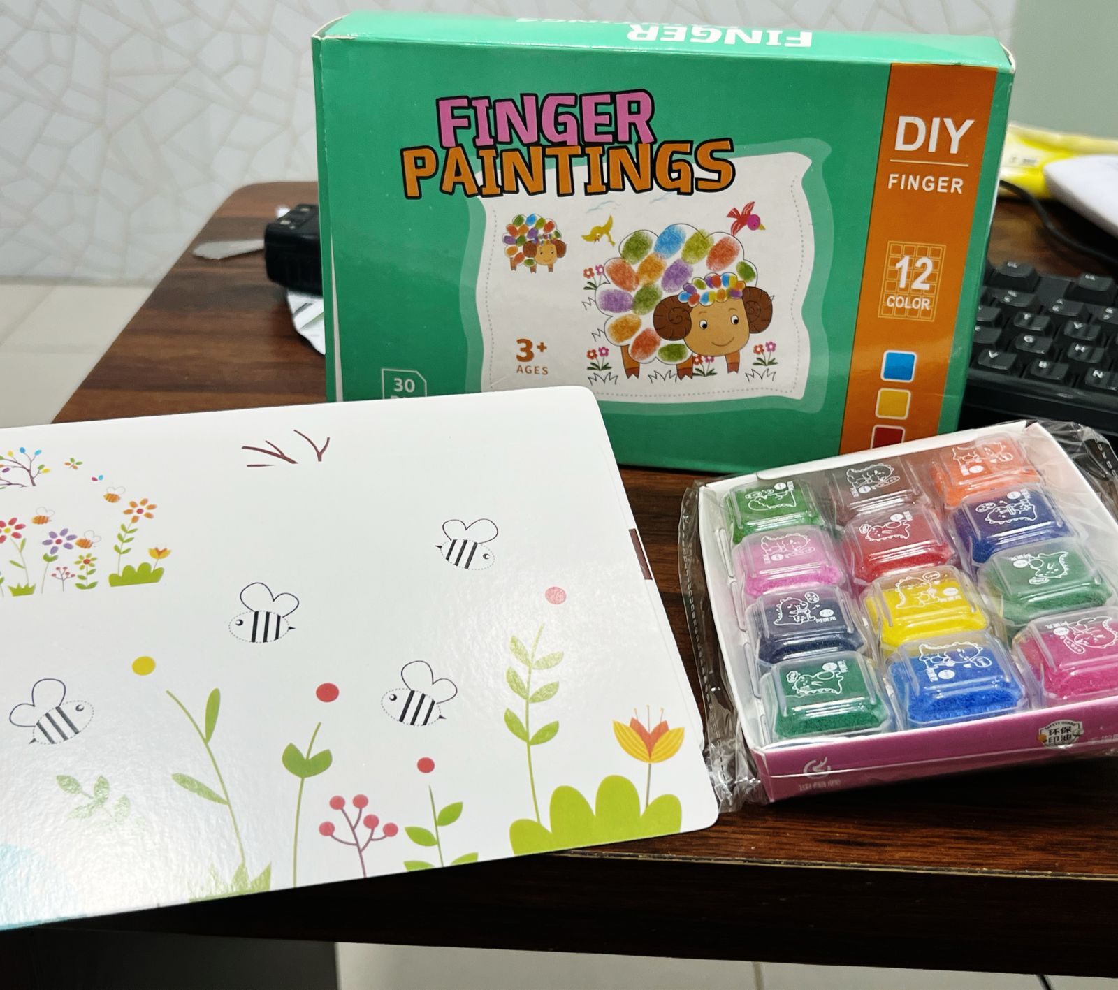 Handmade Art Kit Drawing Card Kids Painting DIY Crafts Finger Paint Paper Washable Toddler Painting Set for kids